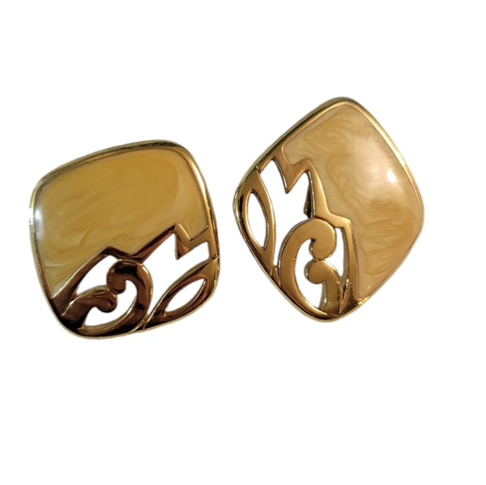 Vintage 80s Edgar Berebi Enameled Earrings